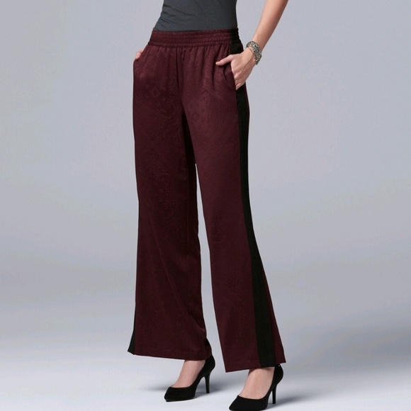 Simply Vera Vera Wang Pants - Simply Vera Vera Wang Side Stripe Wide-Leg Pants